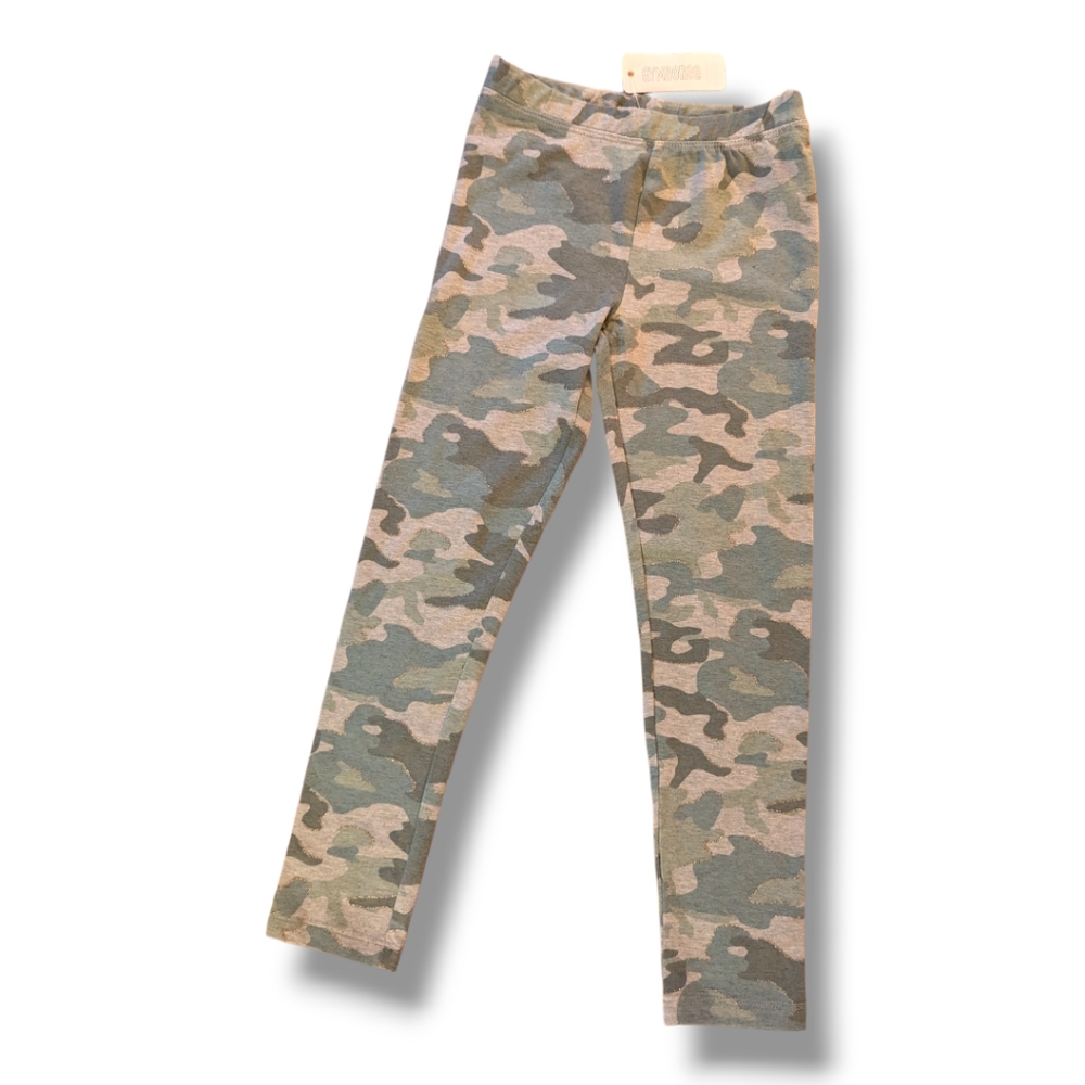 Gymboree Girls S 5-6 Camo w/ Gold Glitter Leggings